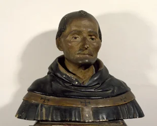 Pyhän Antoninuksen (1389-1459) rintakuva (maalattu puu)