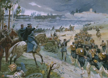 Rooman vangitseminen Porta Pian murtautumisen kautta 20. syyskuuta 1870, kuva Risorgimenton historiaa käsittelevästä albumista, joka on tehty suklaa Talmonelle, 1800-luvun lopulla