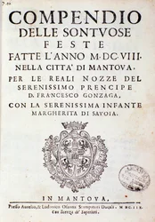 Kronikot, jotka kuvaavat Gonzagan prinssin Mantovassa järjestämiä juhlia (1608)