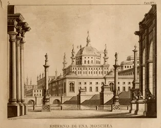 Moskeijan ulkopuoli, Gioachino Rossinin (litho) Lavastus "Ricciardo ja Zoraide"