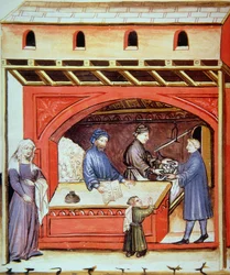 Fol.62v myyntisuolaa, kuva Tacuinum Santiatis Codex Vindobonensis
