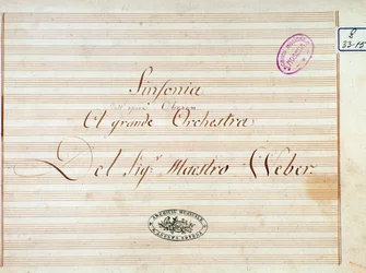 Etukappale Carl von Weberin ooppera "Oberon" (litho)
