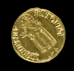 Kultainen florin (kääntöpuoli), joka kuvaa Pyhää Johannes Kastajaa, Firenze, 1252 (kuosi 83495)