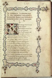 Ms.392 fol.149 The Triumph of Love, Petrarchin (1304-73) teoksesta "Sonetti, Canzoni e Triomphi" 1470 (vellum)
