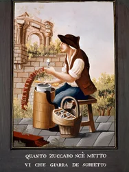 Napolilaisia pienammatteja: sorbetinmyyjä - (Vanha ammatti: jäätelönmyyjä), 1800-luku - Napoli, Museo Nazionale di San Martino
