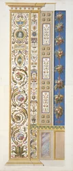 Paneeli Raphael Loggiasta Vatikaanista, Delle Loggie di Rafaele nel Vaticanosta, kaiverrus Giovanni Ottaviani (n. 1735-1808), julkaistu n. 1772-77 (käsinvärinen kaiverrus)