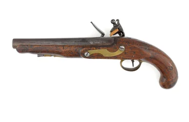Pattern 1796 flintlock-pistooli raskaille lohikäärmeille, muunnelma ramrod-putkella ja Ordnance-kuviolukolla, n. 1800 (pistooli, piikivilukko, kuvio 1796 raskas lohikäärme)