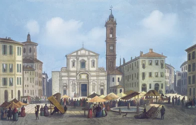 Piazza Santo Stefano näköalasta Milanoon ja sen ympäristöön