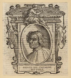 Andrea dal Castagnon muotokuva, italialainen taidemaalari Firenzestä, noin 1419-1457