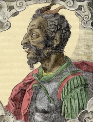 Attilan muotokuva Bernardino Corion teoksesta "Elogia Virorum Illustris", Milano 1500-luku.