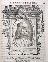 Giovanni Bellinin (n. 1431-1516) muotokuva teoksesta Vasaris Lives of the Artists, julkaistu ensimmäisen kerran 1550