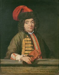 Muotokuva Philippe Emmanuel de Coulangesista karnevaaliin pukeutuneena, 1690