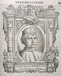 Piero dell Francescan (1415-92) muotokuva Vasaris Lives of the Artists -sarjasta, julkaistu ensimmäisen kerran 1550