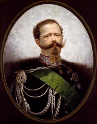 Muotokuva Italian kuninkaan Vittorio Emanuele II:sta (Victor Emmanuel) (Victor-Emmanuel) (1820-1870) Anonyymi maalaus. 1800-luku Yksityinen kokoelma - Italian kuninkaan Viktor Emanuel II:n (Vittorio Emanuel II) (1820-1870) muotokuva. Anonyymi maalaus