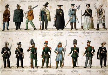 Risorgimento: Milanon viisi päivää (Cinque giornate di Milano) (18.-22. maaliskuuta 1848): tämä on yksi ensimmäisistä jaksoista vuoden 1848 vallankumouksista (osa Italian ensimmäistä itsenäisyyssotaa), jossa Milano nousi. väestö kapinallista vastaan