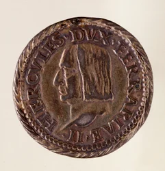 Ferraran hopearaha (testone): herttua Ercole I d