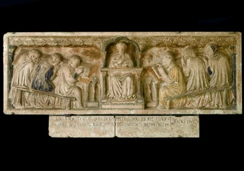 Opiskelijat, jotka seuraavat Bonifacio Galluzzin kurssia (hautalaatta, noin 1346)