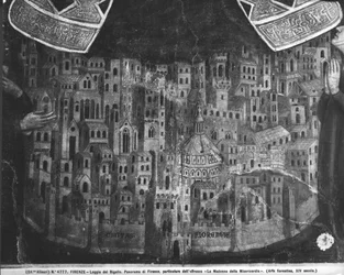 Madonna della Misericordia, yksityiskohta Firenzen kaupungista