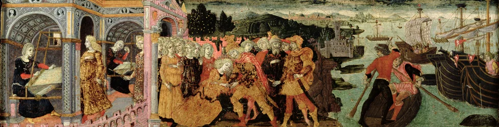 The Return of Ulysses, cassone-paneeli, Sienese (öljy paneelille)