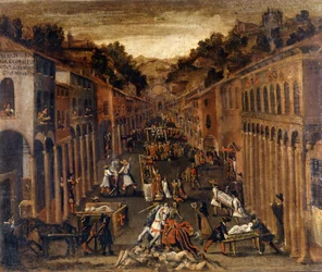 Vuoden 1630 rutto Bolognassa. maali. Pankin omaisuus Bolognassa