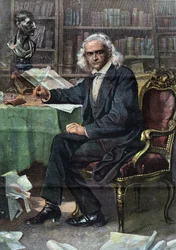 Theodor Mommsen (1817 - 1903), saksalainen historioitsija ja poliitikko (Nobelin kirjallisuuspalkinto 1902) - kirjassa "La Tribuna illustrata".