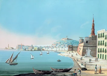 Näkymä Napoliin Carmine-joelta, n. 1845