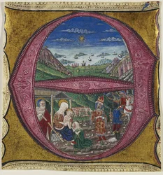 Maagien palvonta (tempera, muste ja kultalehti pergamentilla)