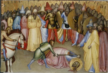 Pyhän mestaus (tempera puulla)