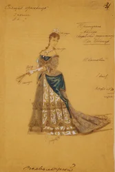 Pukusuunnittelu P. Tšaikovskin balettiin Prinsessa, 1887