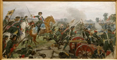 Poltavan taistelu vuonna 1709 (öljy kankaalle)