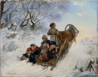 Lapset hevosreessä, 1870