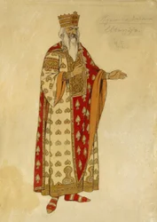 Pukuprojekti Mihail Igor Glinkan (1804-1857) oopperaan "Ruslan ja Ludmila". Ivan Yakolevich Bilibin (Bilibin) (1876-1942) maalaus