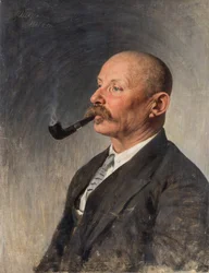 Aleksej Pavlovic Capygin - Muotokuva kirjailija Aleksei Pavlovich Chapyginista (1870-1937) Parkhomenkon, Ivan Kirillovitšin (1870-1940) parissa. Öljy kankaalle, koko: 67x52