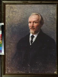 Muotokuva filosofista ja kirjailijasta Vasily (Vassili) Vasilievich Rozanov (1856-1919). Ivan Kirillovich Parkhomenkon (1870-1940) maalaus öljy kankaalle
