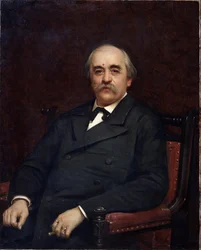 Muotokuva kirjailija Grigori Danilevskista (1829-1890). (Kirjailija Grigori Danilevskyn muotokuva). Ivan Nikolajevitš Kramskoin (1837-1887) maalaus öljy kankaalle