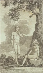 Kuvitus Ewaldin "Adam ja Eeva". IV