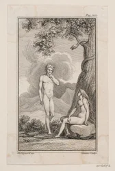 Kuvitus Johannes Ewaldin "Aadam ja Eeva" IV:lle