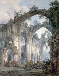 "Tintern Abbeyn sisätila, Monmouthshire", noin 1794