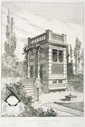 Kylpyhuone, useiden arkkitehtien suunnittelemista tiloista, pubi. Morel & Cie, Pariisi, noin 1880