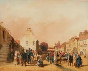 Fisherrow, Musselburgh (kynä ja akvarelli)
