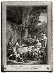 Telemachus Mentorin kanssa kertoo seikkailuistaan Calypsosta, 1774