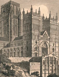Luoteisnäkymä Durhamin katedraalista, n. 1843.