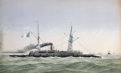Ranskan laivaston rautapukuinen rannikkovartiosalus Le Rochambeau, n. 1870