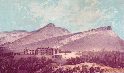 "Holyrood Palace & Arthur Seat", 1880.