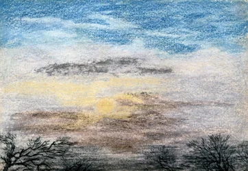 Chromatics of the Sky, 27. lokakuuta 1883 (liitu ja värikynä paperilla)
