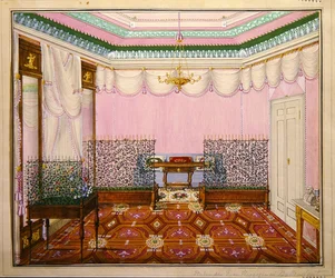 Uusklassinen biedermeier-kirjoitushuone Schloss Ballenstedtissä, Saxe-Anhaltissa