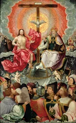 Triptyykin keskipaneeli kolminaisuuden palvouksella, 1523 (katso 242037, 242038, 242039)