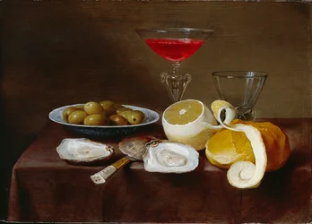 Asetelma ostereiden kanssa, c1616-1666