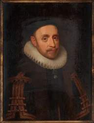 Gustave II Adolf of Sweden (1594-1632) - Jacob Hoefnagelin maalaus (1575-noin 1630), öljy puulle (65x48 cm)