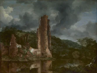 Maisema Egmondin linnan raunioilla, 1650-55